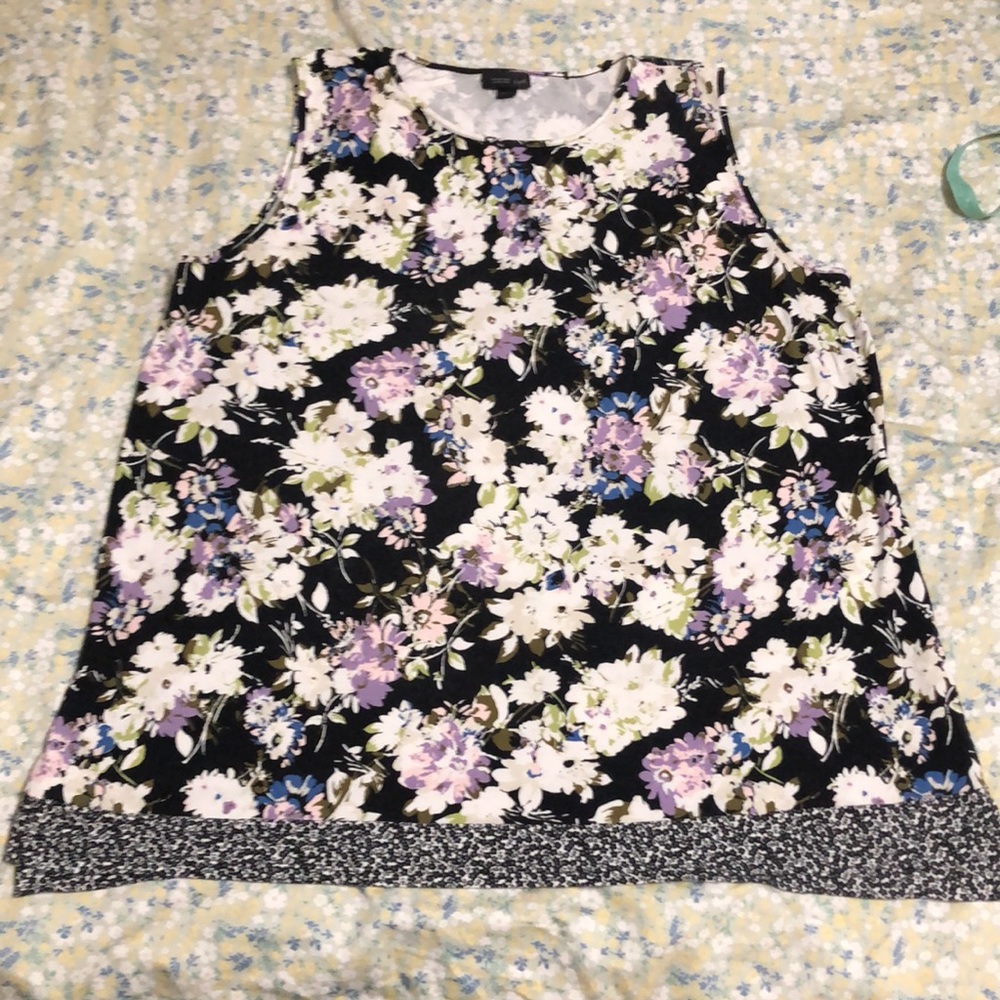 J. Jill Boxy Tank Top Purple White